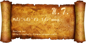 Mátéfi Tímea névjegykártya